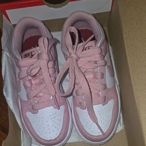 Nike Dunk Kids Sneakers in Pink and White Gently Worn